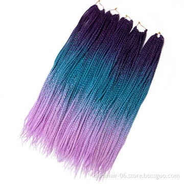 Medium Box Braids Ombre Colors Crochet Braids Hair Extension High Temperature Synthetic Fiber Xuchang Hair